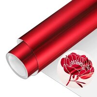 Metalic Heat Transfer Vinyl Roll - Vinyl Material, Red Color | Ideal For Customized Apparel And Crafting Applications