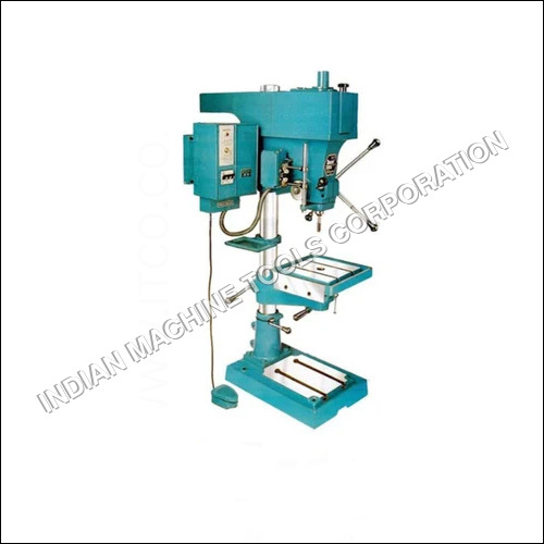 Drilling Cum Tapping Machine - 0.75 KW Power, 20 mm Size, 215 mm Radius, Semi-Automatic | Blue Painted Surface, Ideal for Steel, Versatile Application