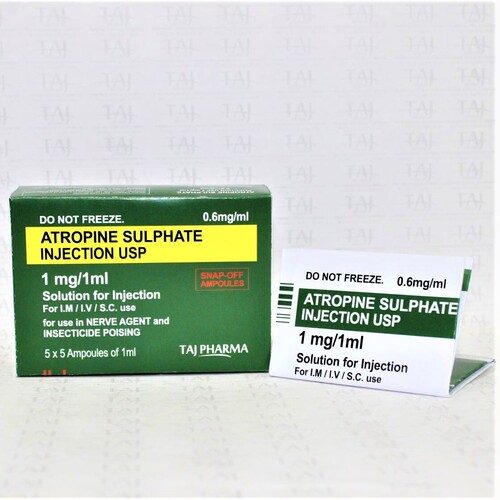 Atropine Sulphate Injection 1Mg/Ml at Best Price in Mumbai Taj Pharmaceuticals Ltd.