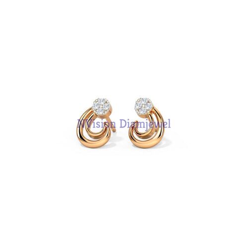 Dual Encircled Diamond Tops Earring