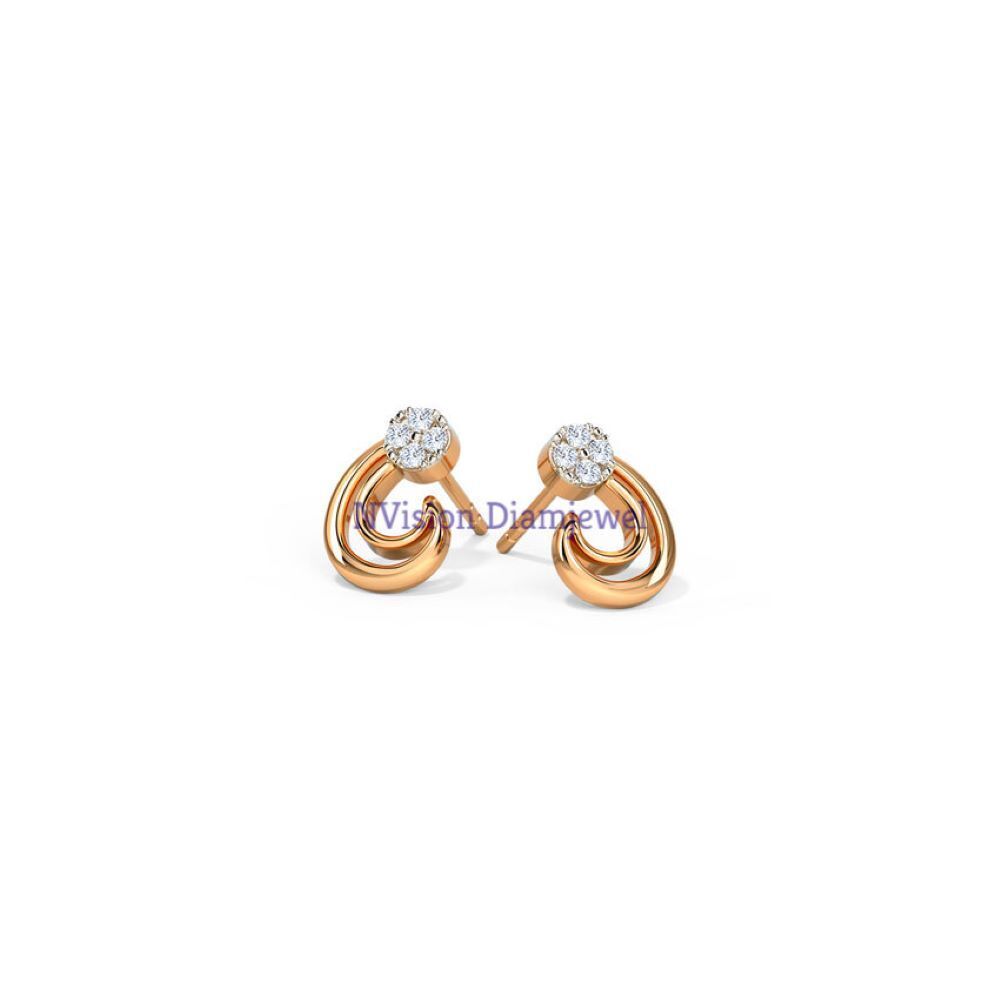 Dual Encircled Diamond Tops Earring