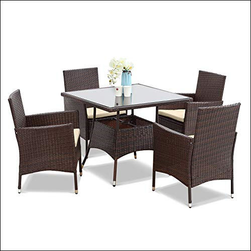 Modern Brown Outdoor Wicker Furniture Set