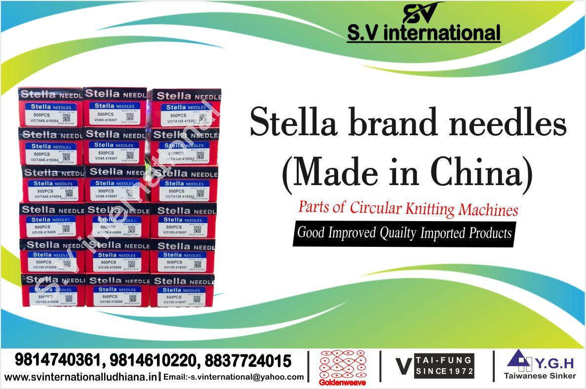 Stella brand needles made in china at better than best prices ever.   Vota a65.41 and vota and vo 105.41 needles from Stella Brand Made in China