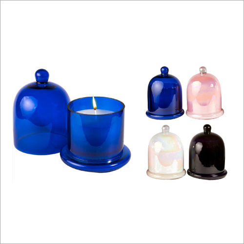 Multicolor Round Glass Dome Candle