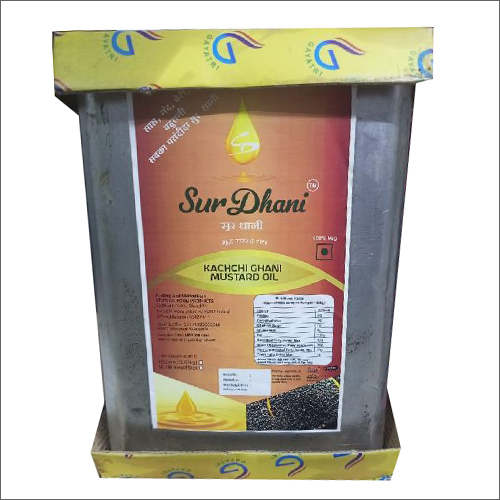 15 Ltr Sur Dhani Kachi Ghani Mustard Oil - Refined Fractionated Oil, High Purity | First Class Grade, Commercial Usage, Air Tight Containers
