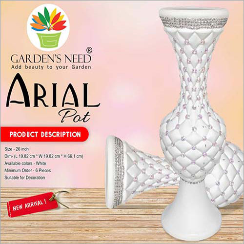 White Arial Pot 26 Inch