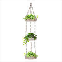 White Iron Matki Hanging 3 Pcs Set