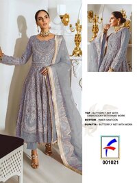 Women Heavy Net with sequence Embroidery Work Suits...