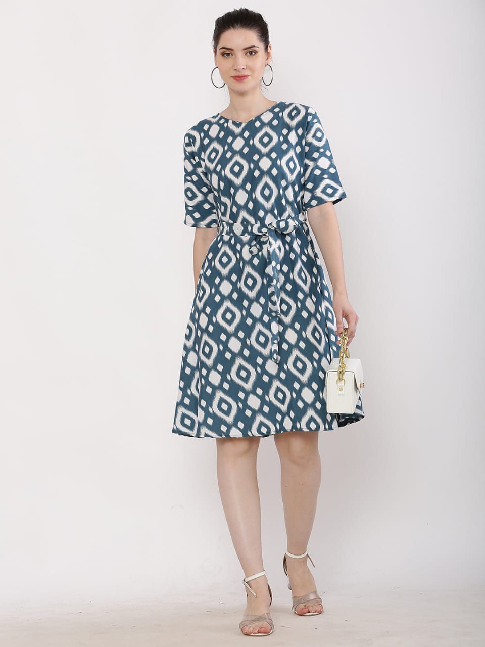 Women Crepe Western Frock...