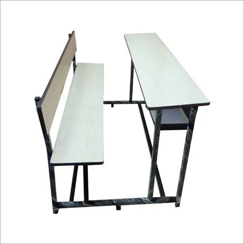 Machine Made White School Dual Desk Bench