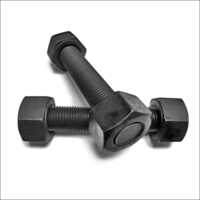 Carbon Steel Stud Bolt - Different Size, Black Color | Polished Surface Treatment For Industrial Application In Automotive Industry