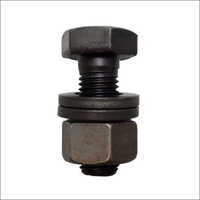 Steel BS-3602 HSFG Bolt - Steel, Different Sizes, Black Color, Polished Surface Treatment | Industrial Hardware Fitting, New Condition
