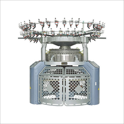 Silver And Grey Double Jersey Jacquard Knitting Machine