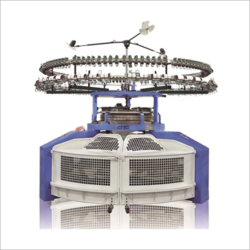 White And Blue Single Jersey Open Knitting Machine