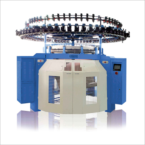 White And Blue Terry Jacquard Knitting Machine