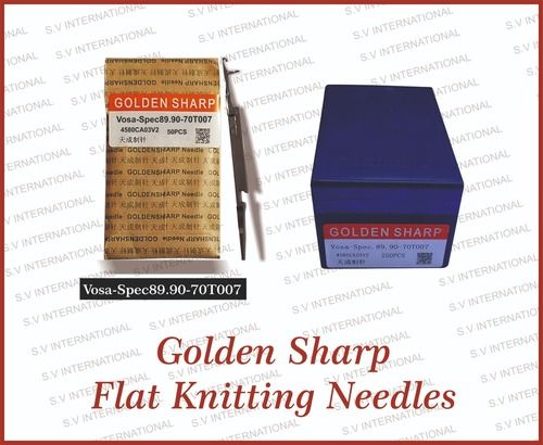 Golden sharp Flat Knitting Needles (10gg)