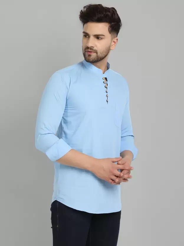 Men Cotton Full Sleeve Short Kurtas...