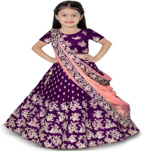 Kids Silk And Embroidery Lehenga Choli...