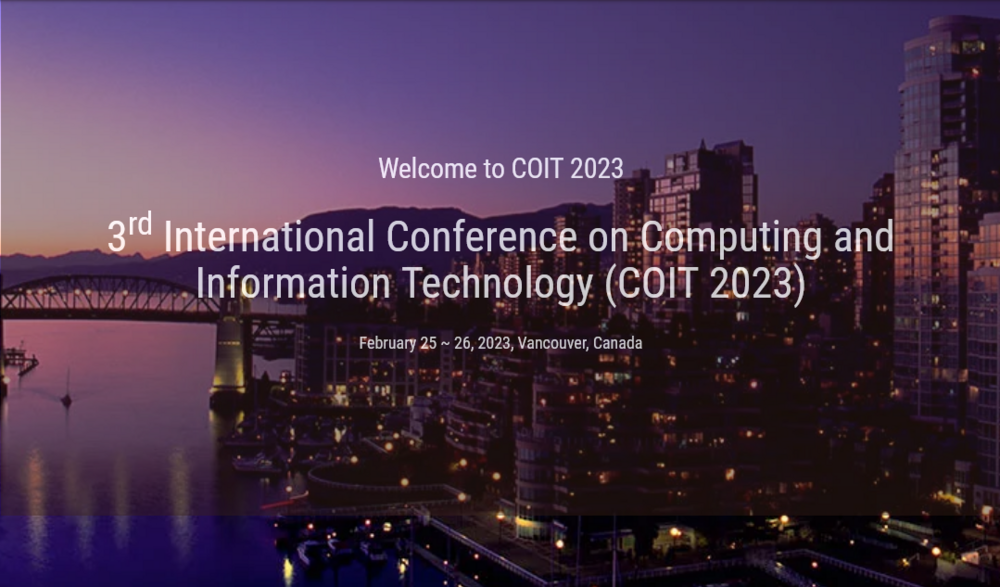 International Conference on Computing and Information Technology (COIT)