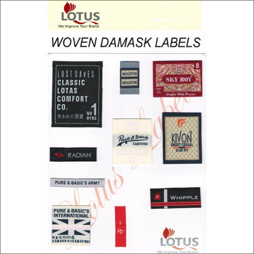 Woven Printed Damask Labels