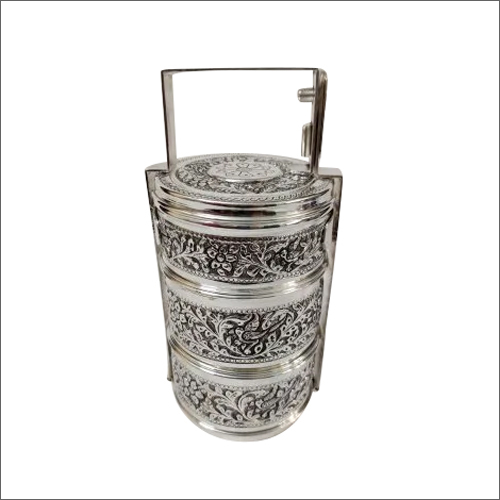 Antique Silver Tiffin Box Size: Different Available