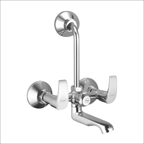 Silver Cruze Series Bend Wall Mixer Telephonic