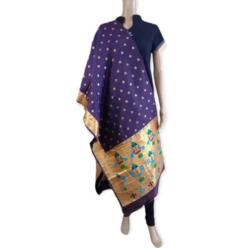 Fancy Jacquard Dupattas - Color: Purple