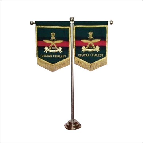 Army 1 Brass T Rod Stand With 2 T Flag Size: Different Available