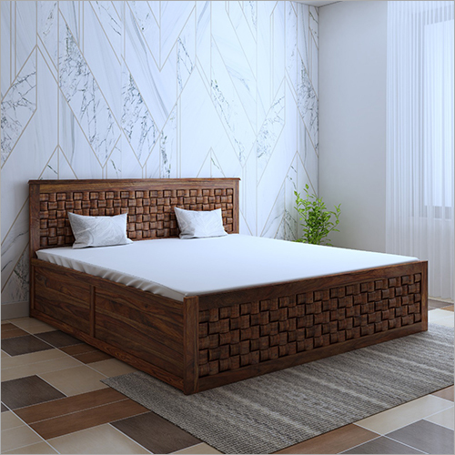 Brown Wooden Queen Double Bed