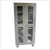 Glass Door Almirah - Iron, 36 Inch Width, Grey Color | Modern Design, Durable Indoor Office Furniture, Warranty Included