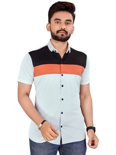 Men Casual Cotton Lycra Shirts...