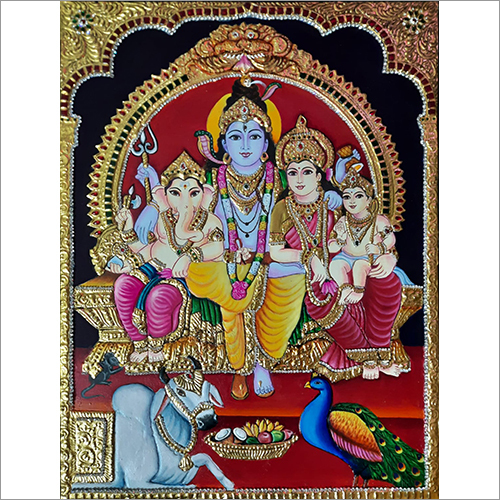 Shiv Parivar Tanjore Painting