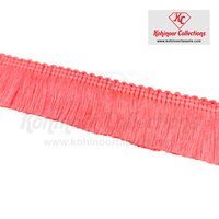 Fluorescent Pink Brush Lace Fringe