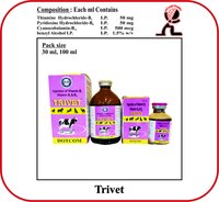 Thiamine Hydrochloride-b1 Brand - Trivet 100ml Veterinary Injectables