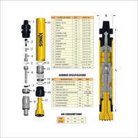 K7 Dth Hammer - Stainless Steel, 970 Mm Length, 156 Mm Outer Diameter | 105 Kg Heavy-duty Drilling Tool For Industrial Use