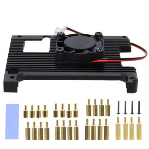 Raspberry Pi 4 Embedded Heatsink With Fan P165-A Raspberry Pi 4B Armor Aluminum Radiator With 5V Cooling Fan