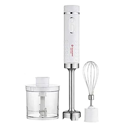 3-in-1 Immersion Hand Blender - Stainless Steel, 500ml BPA-free Chopper, 2-Speed Control | Ergonomic Design, Non-slip Grip, Easy Clean
