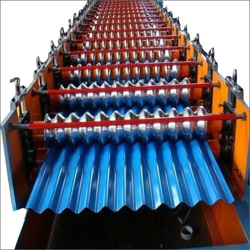 Blue Mild Steel Roofing Sheet Making Machine