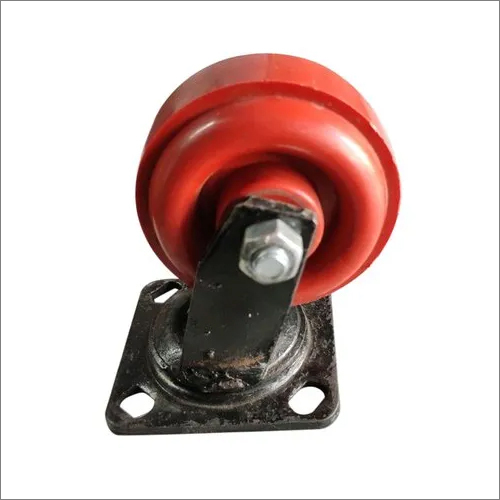 50mm Caster Wheel - Mild Steel/PP & Plastic, 50 mm Size, Red Color, Galvanized Finish | Easy Installation, Durable, Dimensional Accuracy