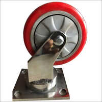 Stainless Steel Caster Wheel - Ss304, 50-300 Mm, Red, Glossy Finish | Pu Wheel, Light To Extra Heavy Duty, Ideal For Industrial Use