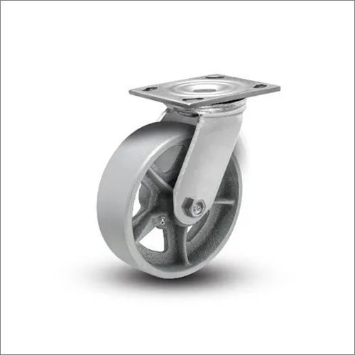 Cast Iron Caster Wheel - Cast Iron Material, 3 to 14 Inches Diameter, Silver Color | Industrial Usage, Polished Finish, 100 Kg to 1500 Kg Loading Capacity