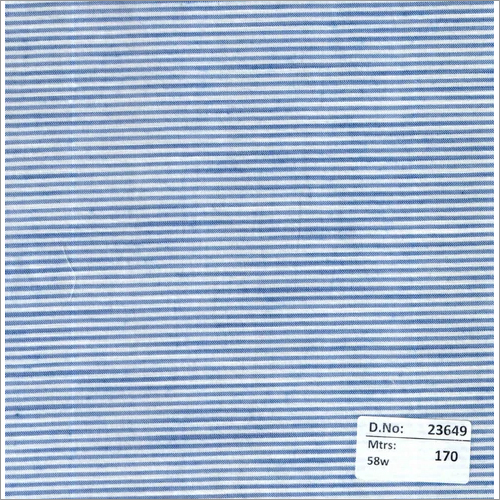 23649 58 Inch Stripes Fabrics - Cotton Material, 170 Mtrs Length | Blue Color, Plain Style & Texture for Textiles