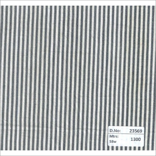 23669 58 Inch Stripes Fabrics - Cotton Material, 1300 Meter Length | Grey Color, Plain Texture, Suitable for Various Textile Uses