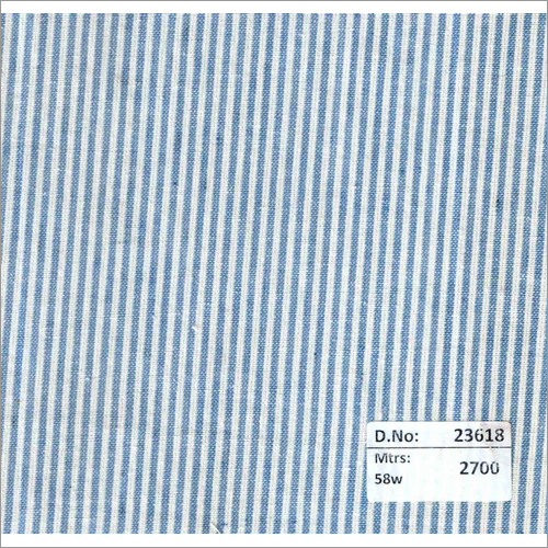 23618 58 Inch Stripes Fabrics - Cotton Material, 2700 Meters Length, Plain Texture, Blue Color | Ideal for Various Textile Uses