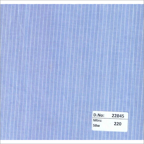 Cotton Textiles - 220 Meters Long, Blue Striped Fabric with Plain Texture