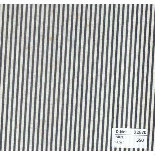 22670 58 Inch Stripes Fabrics - 550 Meter Cotton | Grey Color, Plain Texture, Suitable for Various Textile Uses