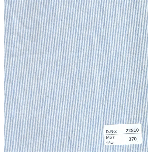 22810 58 Inch Stripes Fabrics - 370 Mtrs | Cotton Material, Blue Color, Plain Texture, Ideal for Various Textile Uses