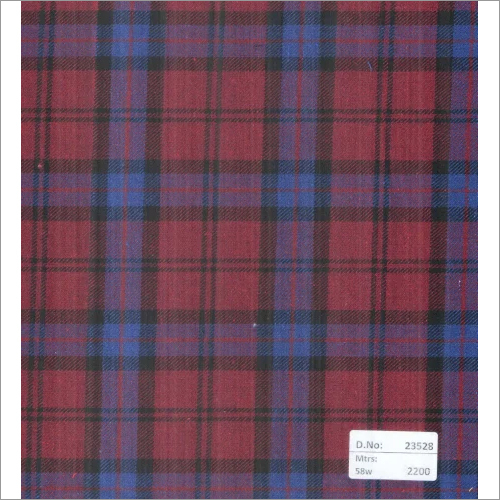 23528 58 Inch Twill Checks Fabrics - 2000 Mtrs Cotton, Brown Color, Printed Pattern, Plain Texture, Versatile Use for Textiles