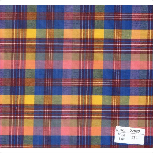 Multicolour 22937 58 Inch Mill Made Checks Fabrics - 175 Mtrs