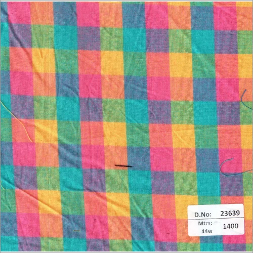 23639 58 Inch Checks Fabrics - 1400 Mtrs | Multicolour Cotton, Printed Pattern, Plain Texture, Versatile Use In Textiles